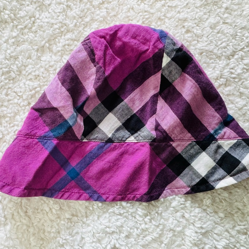 Burberry Purple and Black Plaid Hat